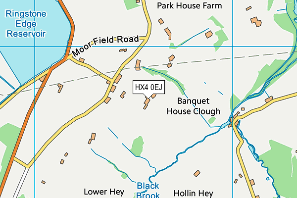 HX4 0EJ map - OS VectorMap District (Ordnance Survey)