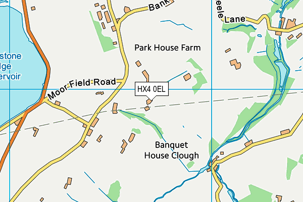 HX4 0EL map - OS VectorMap District (Ordnance Survey)