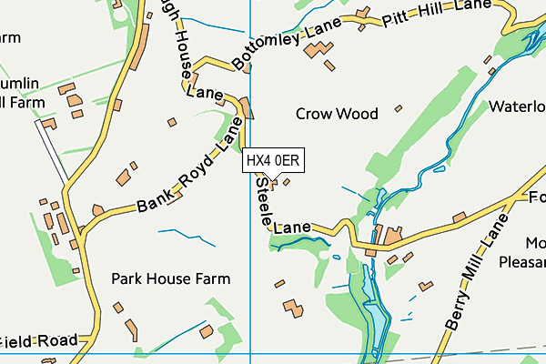 HX4 0ER map - OS VectorMap District (Ordnance Survey)