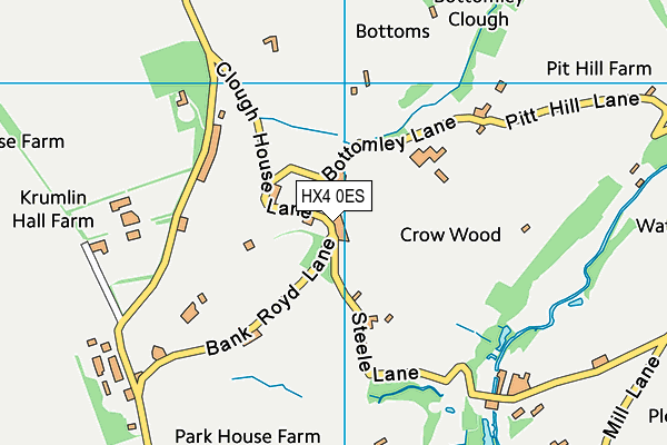 HX4 0ES map - OS VectorMap District (Ordnance Survey)