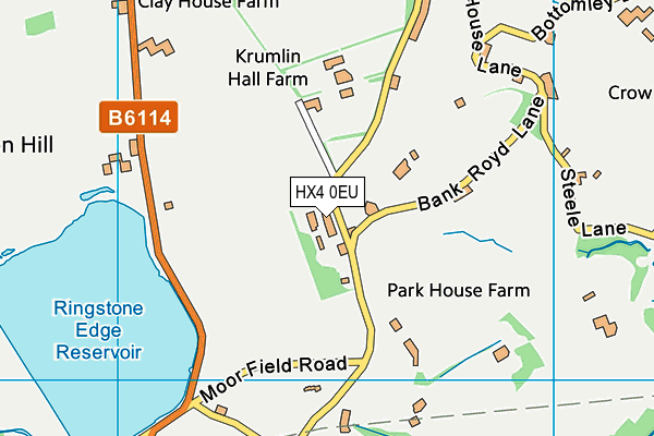 HX4 0EU map - OS VectorMap District (Ordnance Survey)