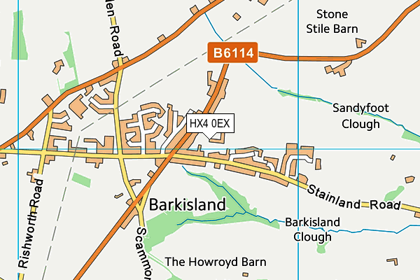 HX4 0EX map - OS VectorMap District (Ordnance Survey)