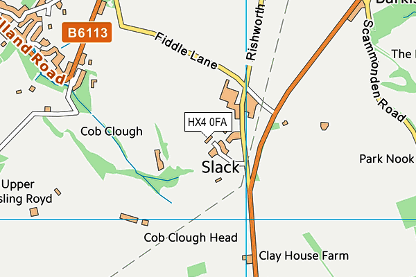 HX4 0FA map - OS VectorMap District (Ordnance Survey)