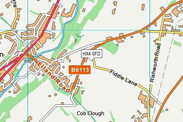 HX4 0FD map - OS VectorMap District (Ordnance Survey)