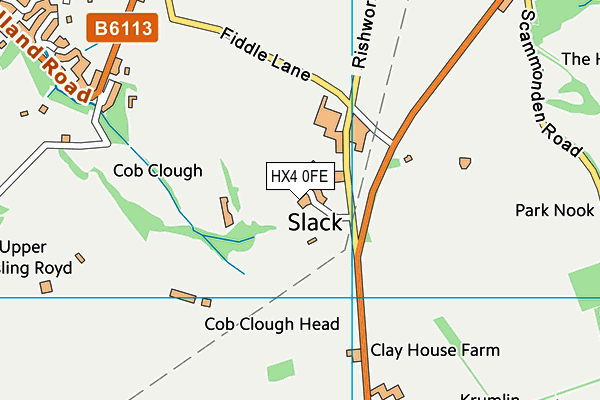 HX4 0FE map - OS VectorMap District (Ordnance Survey)