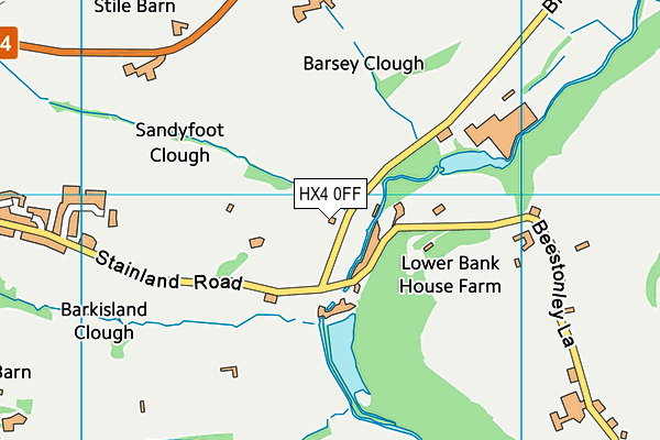 HX4 0FF map - OS VectorMap District (Ordnance Survey)