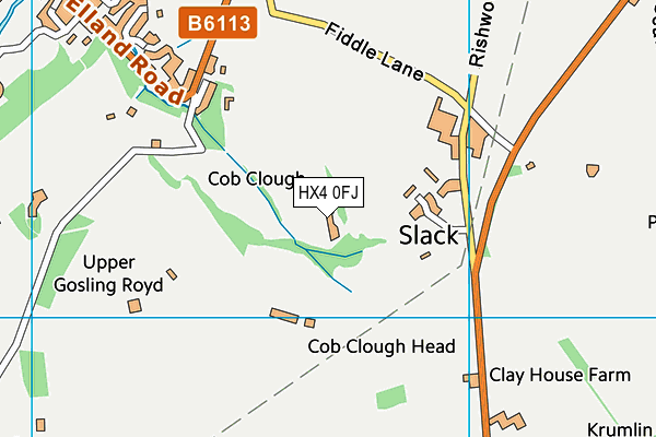 HX4 0FJ map - OS VectorMap District (Ordnance Survey)