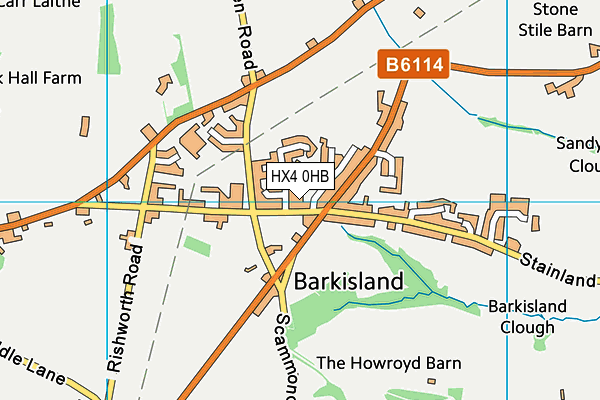 HX4 0HB map - OS VectorMap District (Ordnance Survey)