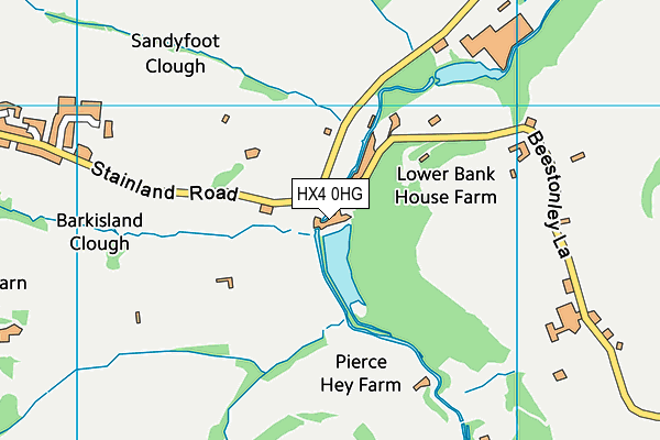 HX4 0HG map - OS VectorMap District (Ordnance Survey)