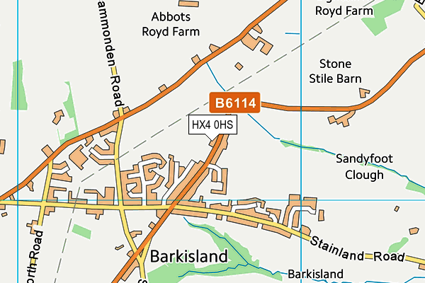 HX4 0HS map - OS VectorMap District (Ordnance Survey)