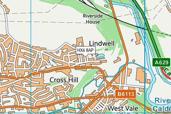 HX4 8AP map - OS VectorMap District (Ordnance Survey)