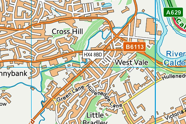 HX4 8BD map - OS VectorMap District (Ordnance Survey)