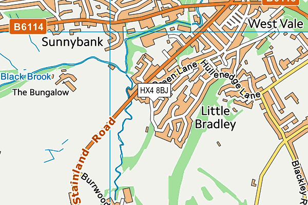 HX4 8BJ map - OS VectorMap District (Ordnance Survey)