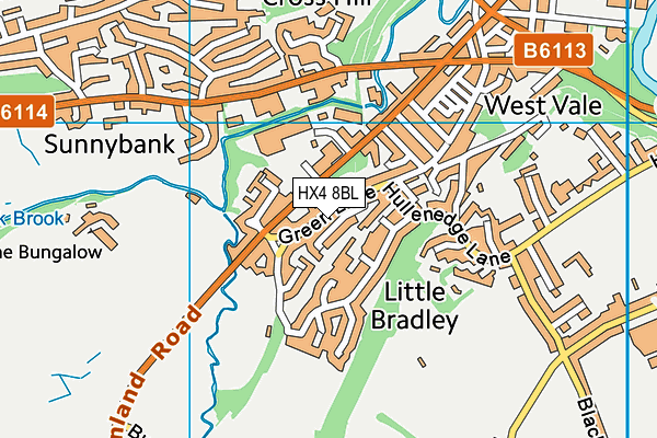 HX4 8BL map - OS VectorMap District (Ordnance Survey)