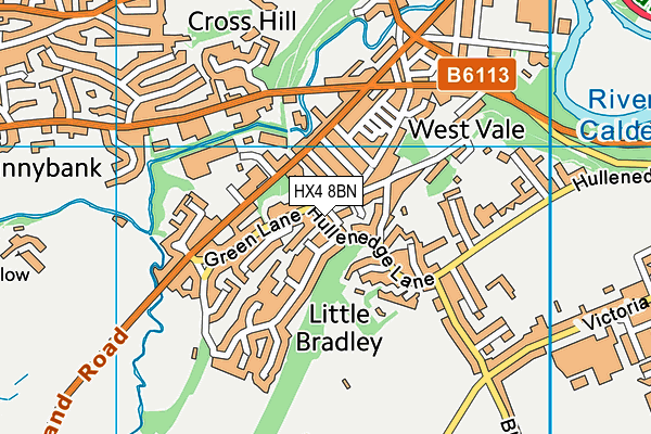 HX4 8BN map - OS VectorMap District (Ordnance Survey)