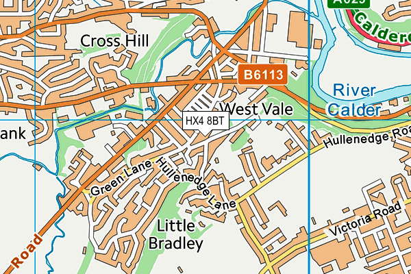 HX4 8BT map - OS VectorMap District (Ordnance Survey)