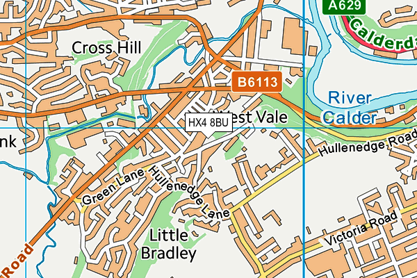 HX4 8BU map - OS VectorMap District (Ordnance Survey)