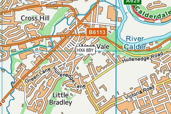 HX4 8BY map - OS VectorMap District (Ordnance Survey)