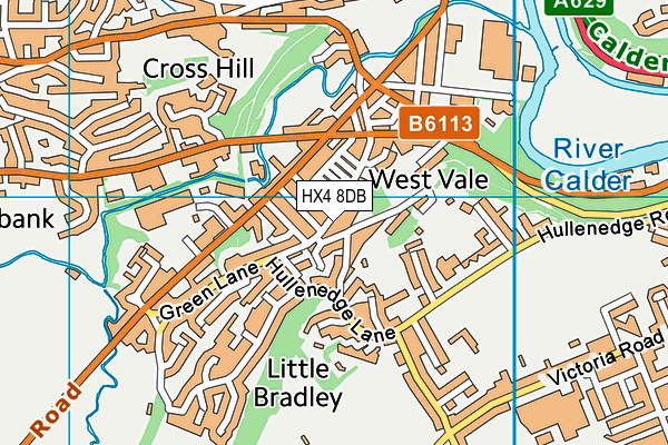 HX4 8DB map - OS VectorMap District (Ordnance Survey)