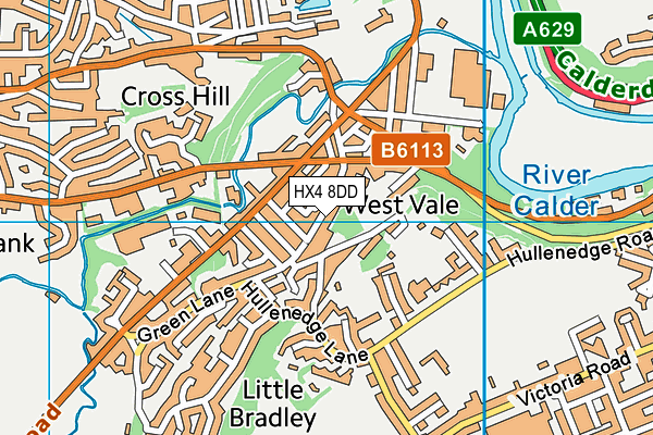 HX4 8DD map - OS VectorMap District (Ordnance Survey)