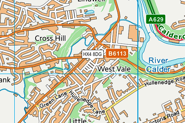 HX4 8DG map - OS VectorMap District (Ordnance Survey)