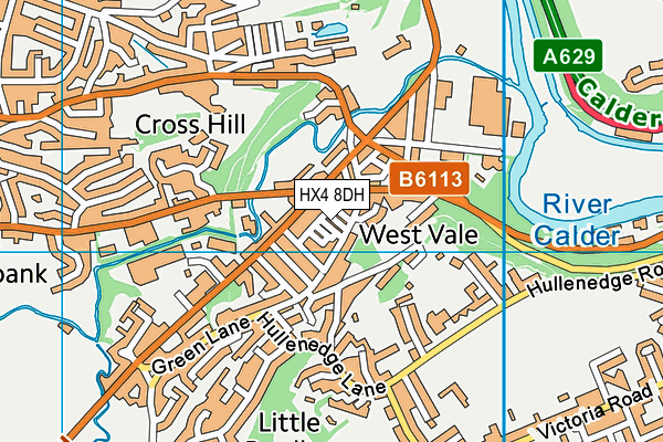 HX4 8DH map - OS VectorMap District (Ordnance Survey)