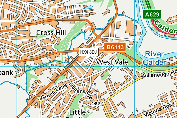 HX4 8DJ map - OS VectorMap District (Ordnance Survey)