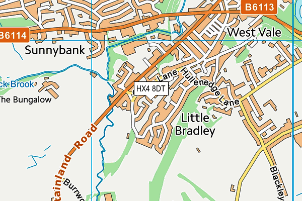 HX4 8DT map - OS VectorMap District (Ordnance Survey)