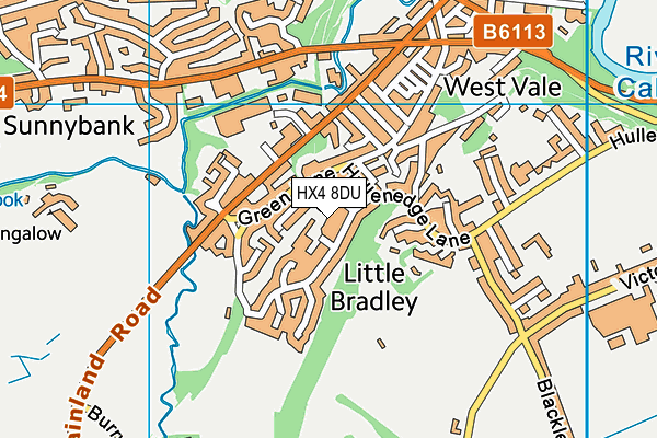 HX4 8DU map - OS VectorMap District (Ordnance Survey)