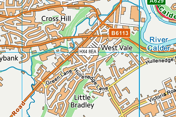 HX4 8EA map - OS VectorMap District (Ordnance Survey)