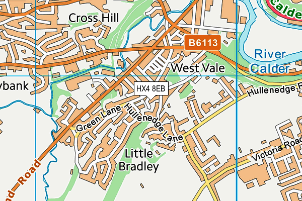 HX4 8EB map - OS VectorMap District (Ordnance Survey)