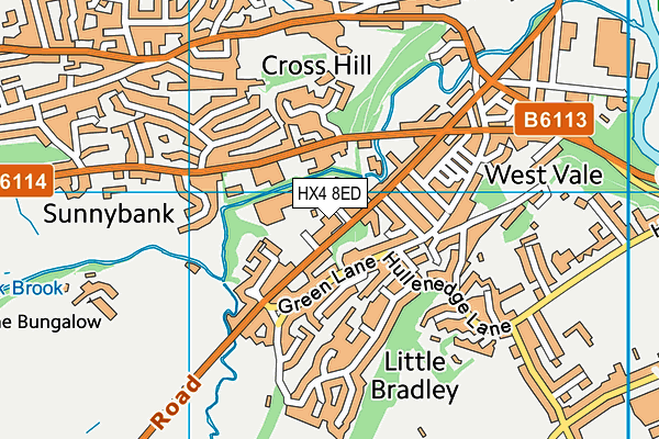 HX4 8ED map - OS VectorMap District (Ordnance Survey)