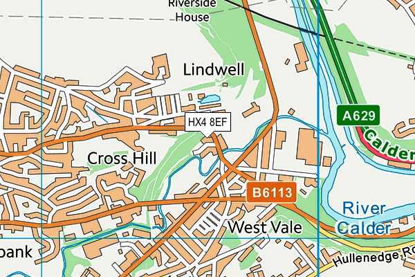 HX4 8EF map - OS VectorMap District (Ordnance Survey)