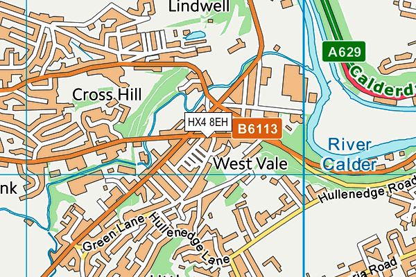 HX4 8EH map - OS VectorMap District (Ordnance Survey)