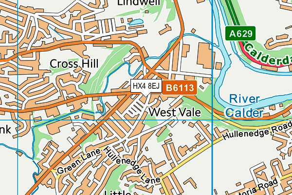 HX4 8EJ map - OS VectorMap District (Ordnance Survey)