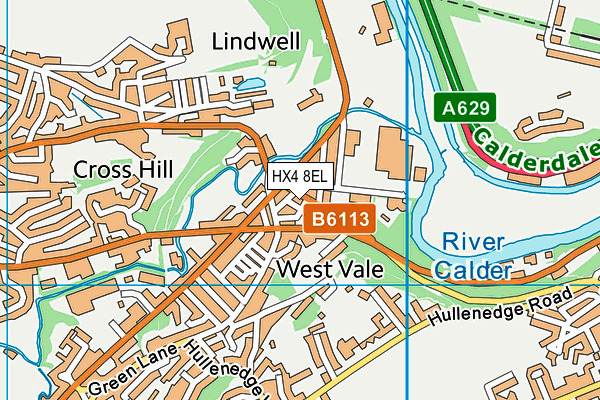 HX4 8EL map - OS VectorMap District (Ordnance Survey)