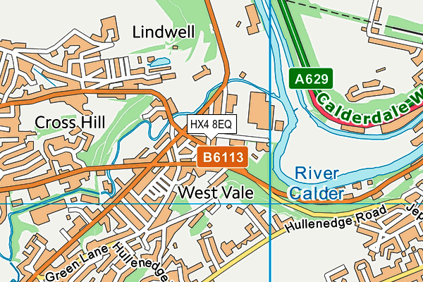 HX4 8EQ map - OS VectorMap District (Ordnance Survey)