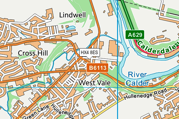 HX4 8ES map - OS VectorMap District (Ordnance Survey)