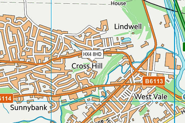 HX4 8HD map - OS VectorMap District (Ordnance Survey)