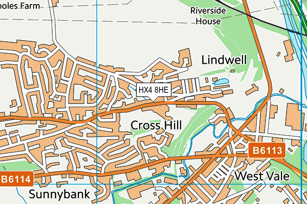 HX4 8HE map - OS VectorMap District (Ordnance Survey)