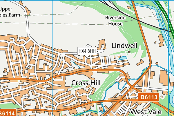 HX4 8HH map - OS VectorMap District (Ordnance Survey)