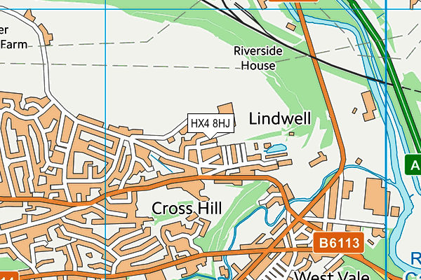 HX4 8HJ map - OS VectorMap District (Ordnance Survey)