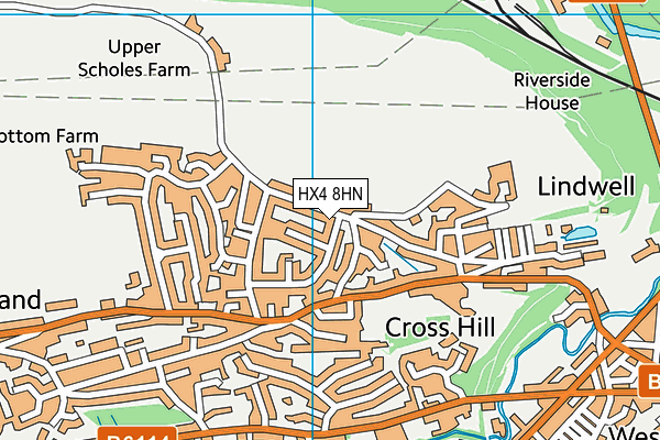 HX4 8HN map - OS VectorMap District (Ordnance Survey)