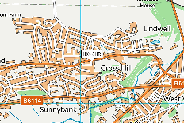 HX4 8HR map - OS VectorMap District (Ordnance Survey)