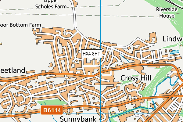 HX4 8HT map - OS VectorMap District (Ordnance Survey)