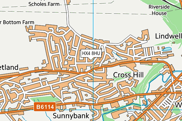 HX4 8HU map - OS VectorMap District (Ordnance Survey)