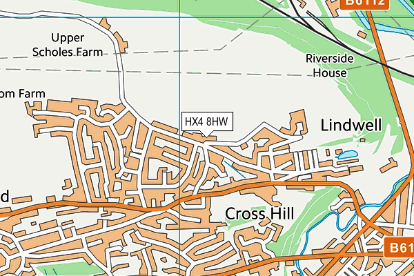 HX4 8HW map - OS VectorMap District (Ordnance Survey)