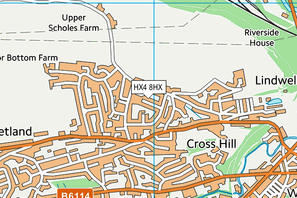HX4 8HX map - OS VectorMap District (Ordnance Survey)