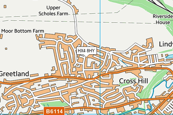 HX4 8HY map - OS VectorMap District (Ordnance Survey)