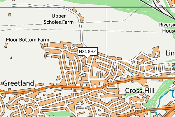 HX4 8HZ map - OS VectorMap District (Ordnance Survey)
